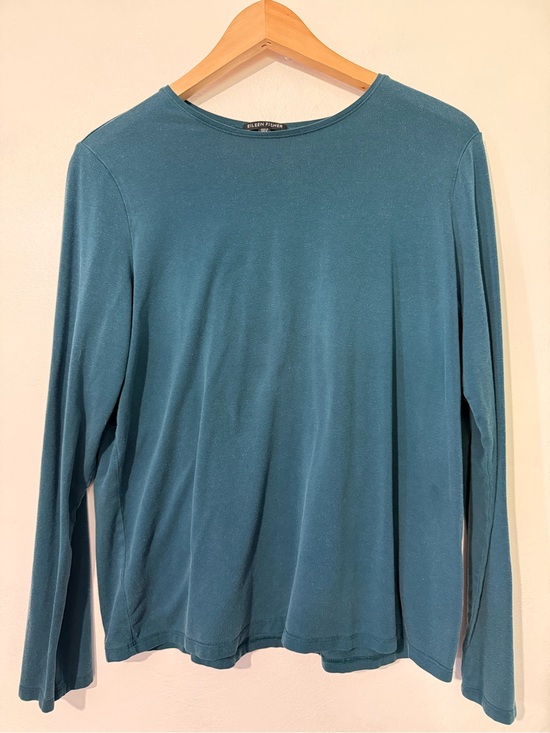 Eileen Fisher Tops - Eileen Fisher Teal Long Sleeve Crewneck Top